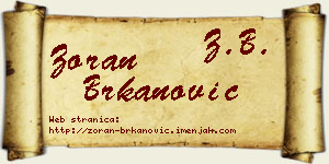 Zoran Brkanović vizit kartica